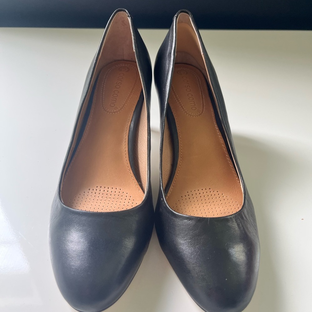 Corso Como Black Leather Heels